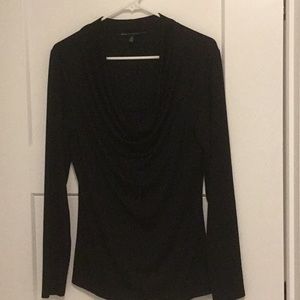 WHBM loose cowl neck top in black size medium